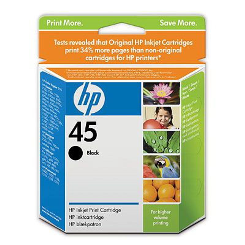 Картридж HP DJ 850С / 1600C Black (51645A) №45, оригинальный