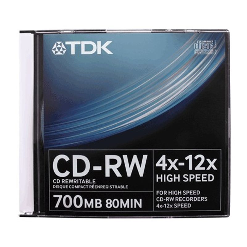 Диск CD-RW Slim TDK 700 MB / 80 min 4-12x