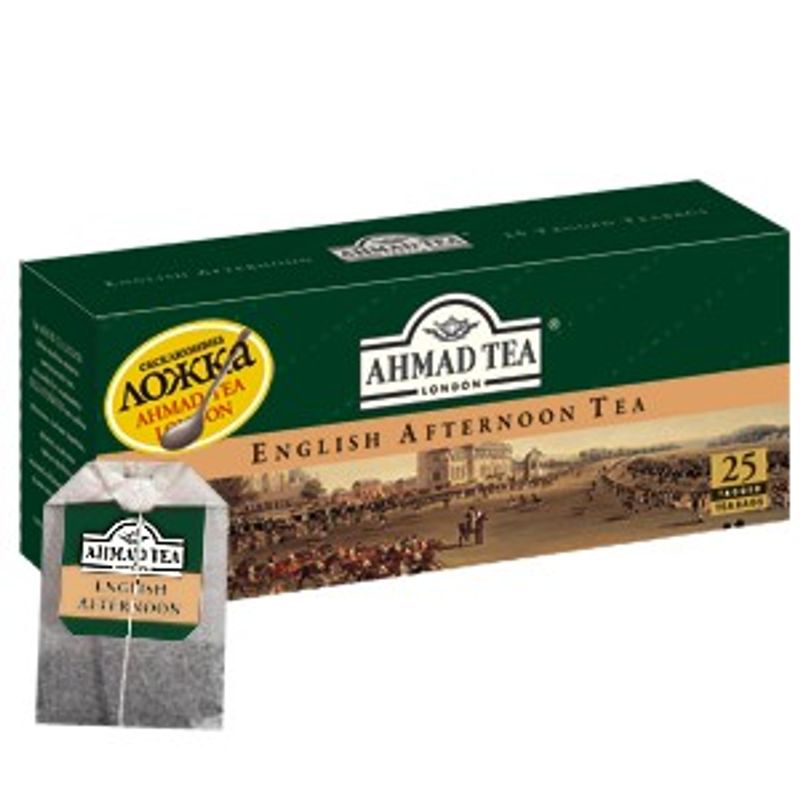 Чай Ахмад черный Английский к полдник (пакет на нитке), 25х2г