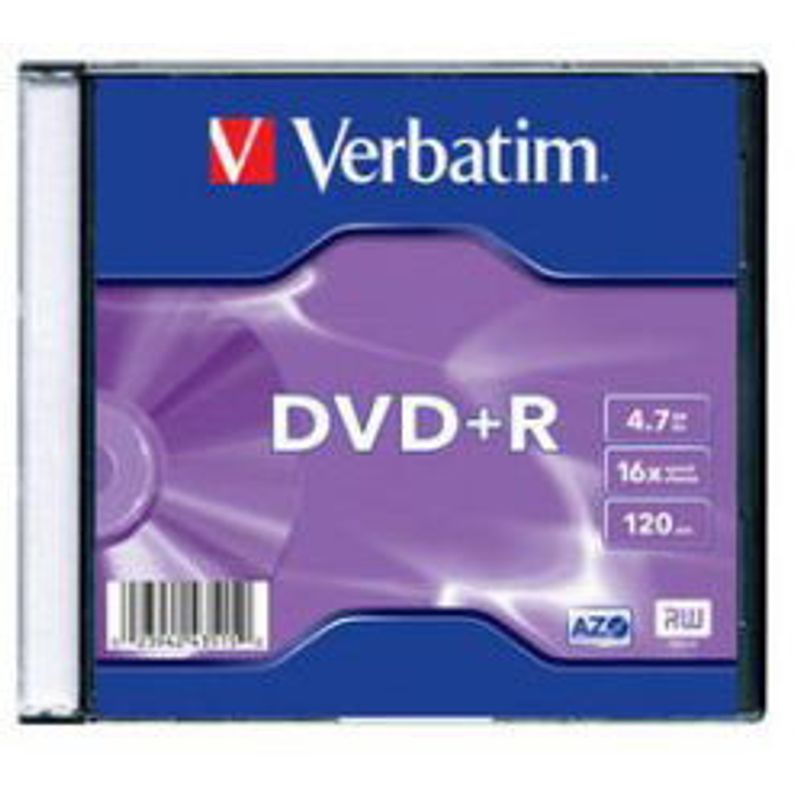 Диск DVD + R Slim 4,7 GB Verbatim / 120 min16x Color