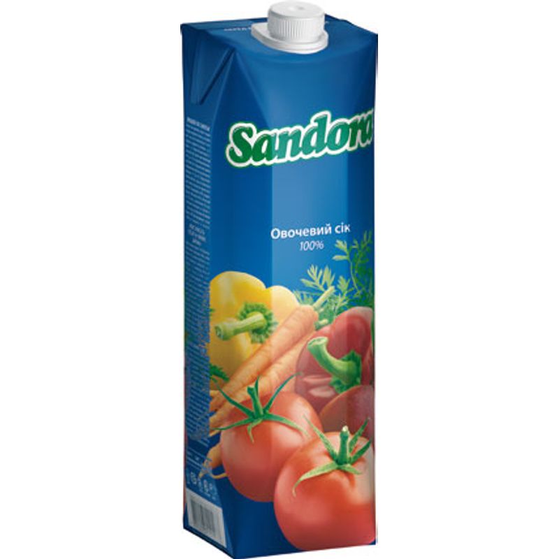 Сок овощной (томат, перец, морковь) Сандора, 1л