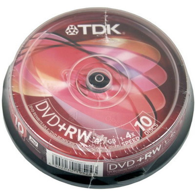 Диск DVD + RW (Cake 10) TDK 4, 7 GB / 120 min 4x