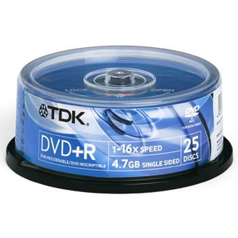 Диск DVD + R (Cake 25) TDK 4,7 GB / 120 min16x