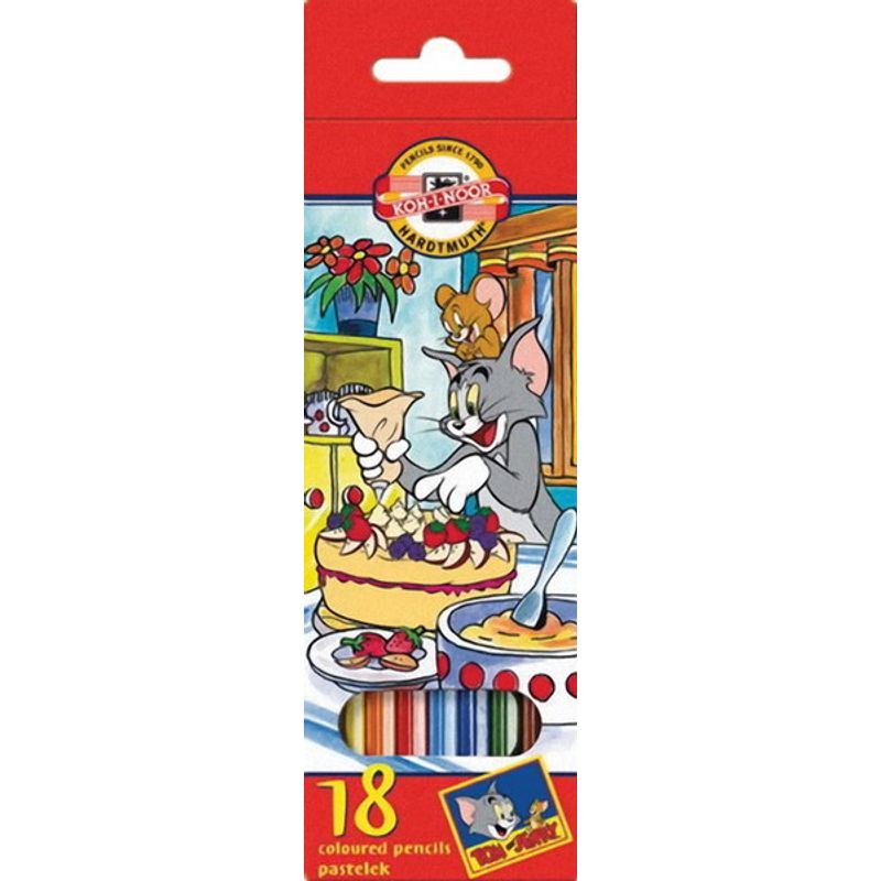 Карандаши цветные набор 18 шт. Tom & Jerry