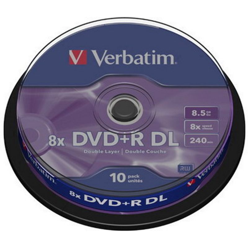 Диск DVD + R (Cake 10) 8,5 GB Verbatim DL 8x