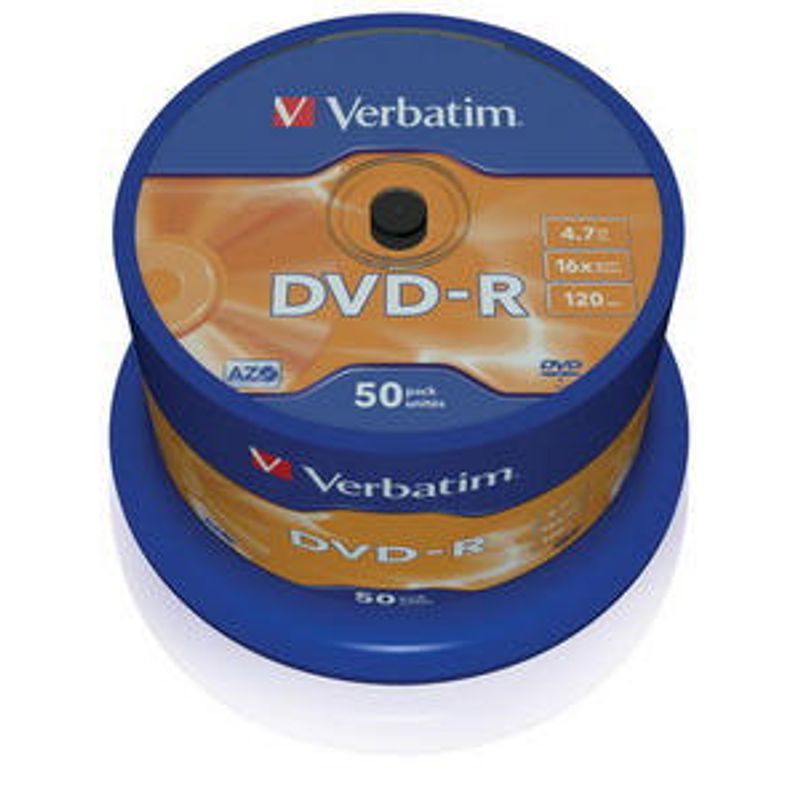 Диск DVD-R (Cake 50) 4,7 GB Verbatim / 120 min