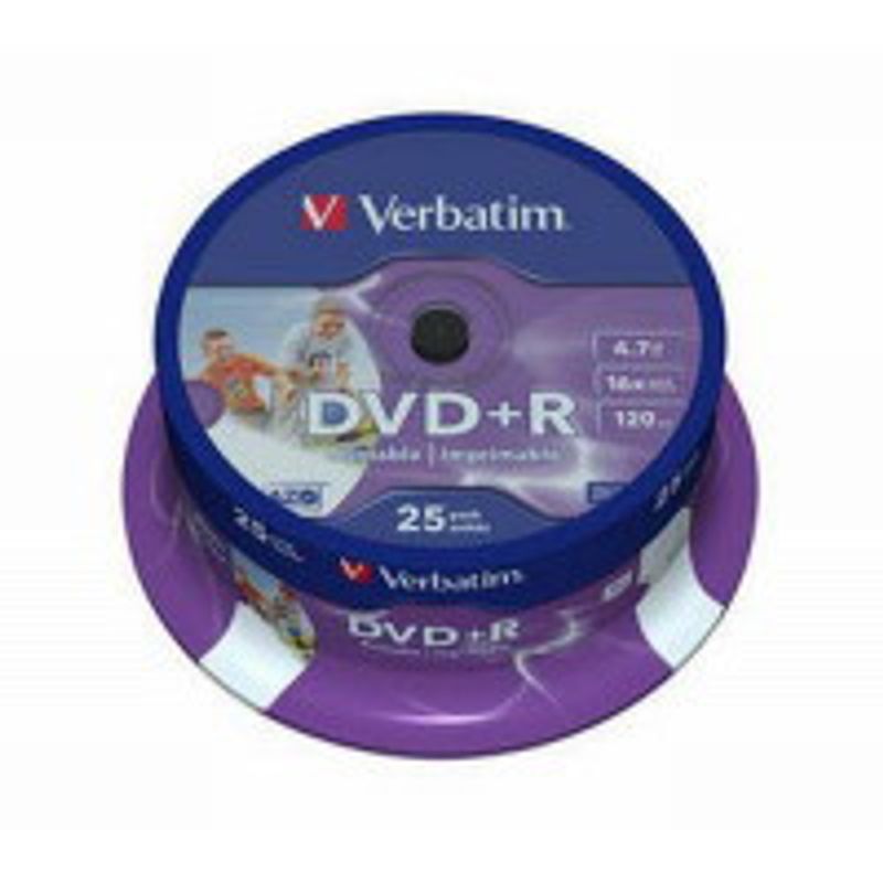 Диск DVD + R (Cake 25) Verbatim 4,7 GB / 120 min