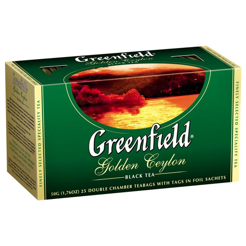 Чай Гринфилд черный Golden Ceylon, (пакет на нитке) 25х2г