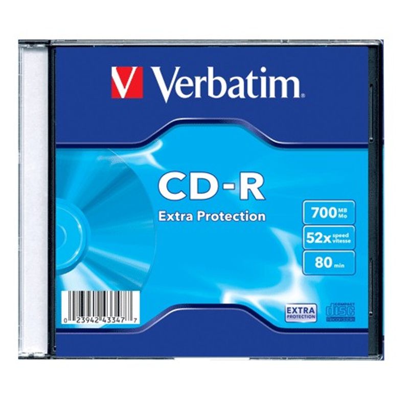 Диск CD-R Slim Verbatim DL 700 MB / 80 min 52x Extra