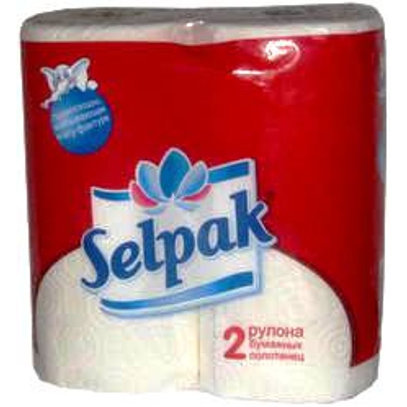 Полотенца бумажные рулонные 3-сл. SELPAK (уп. = 2 рул.) белые