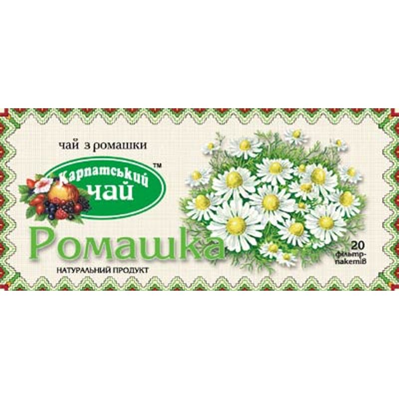 Чай Карпатский травяной с ромашкой (пакет без нити) 20п