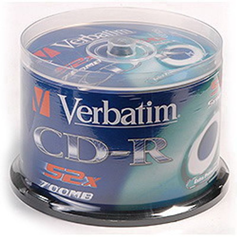 Диск CD-R (Cake 50) Verbatim DL 700 MB / 80 min 52х