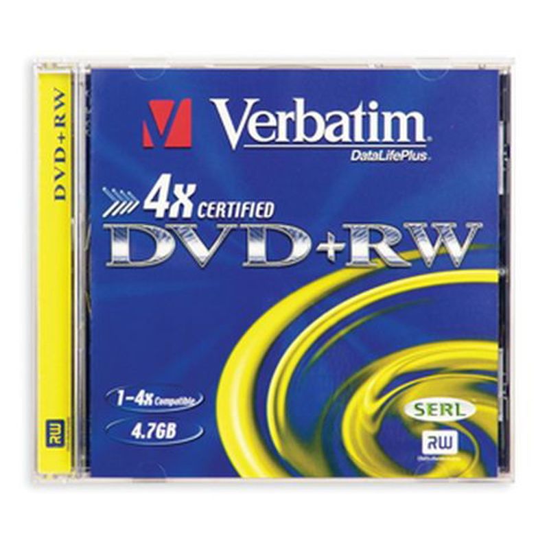Диск DVD + RW Slim 4,7 GB Verbatim / 120 min 4x Color