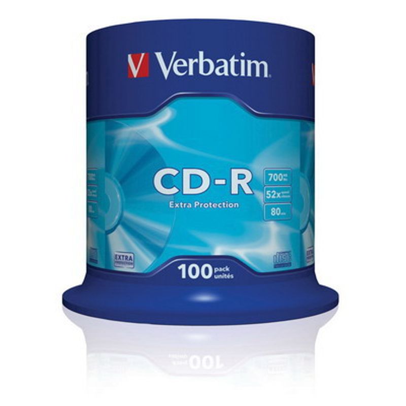 Диск CD-R (Cake 100) Verbatim DL 700 MB / 80 min 52х