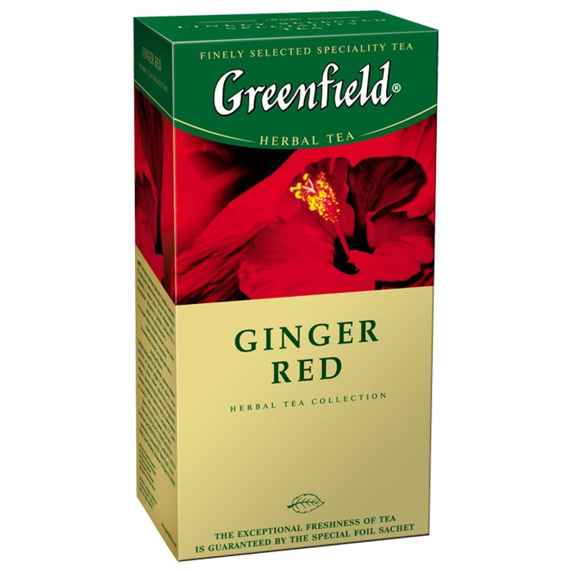 Чай Гринфилд травяной каркаде Ginger Red, (пакет на нитке) 25х2г