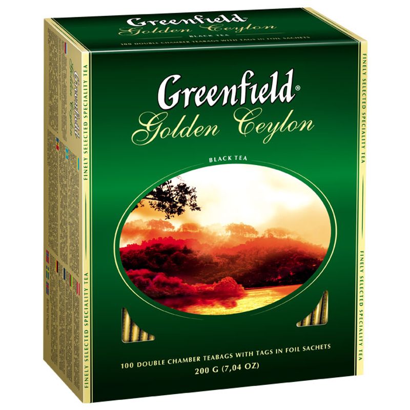 Чай Гринфилд черный Golden Ceylon, (пакет на нитке) 100х2г
