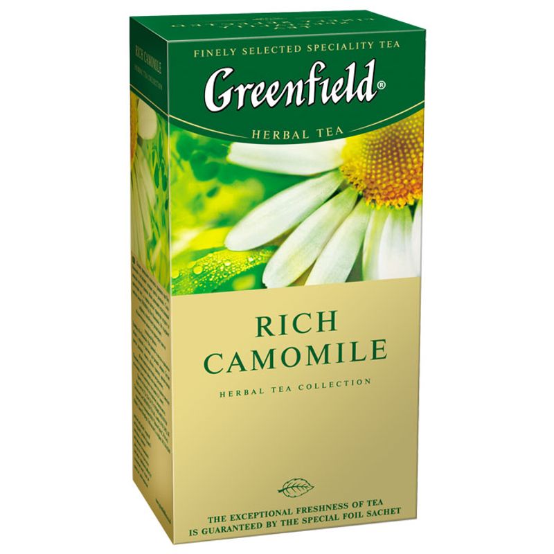 Чай Гринфилд травяной с ромашкой RichCamomile, (пакет на нитке) 25х2г
