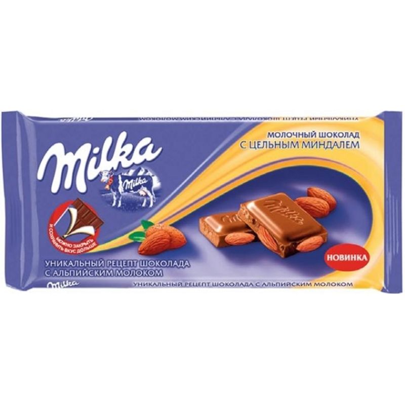 Шоколад Милка с миндалем 95г