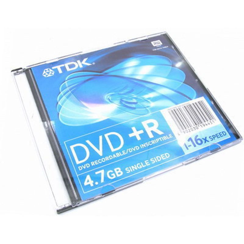 Диск DVD-R Slim TDK 4,7 GB / 120 min 16x Video Box