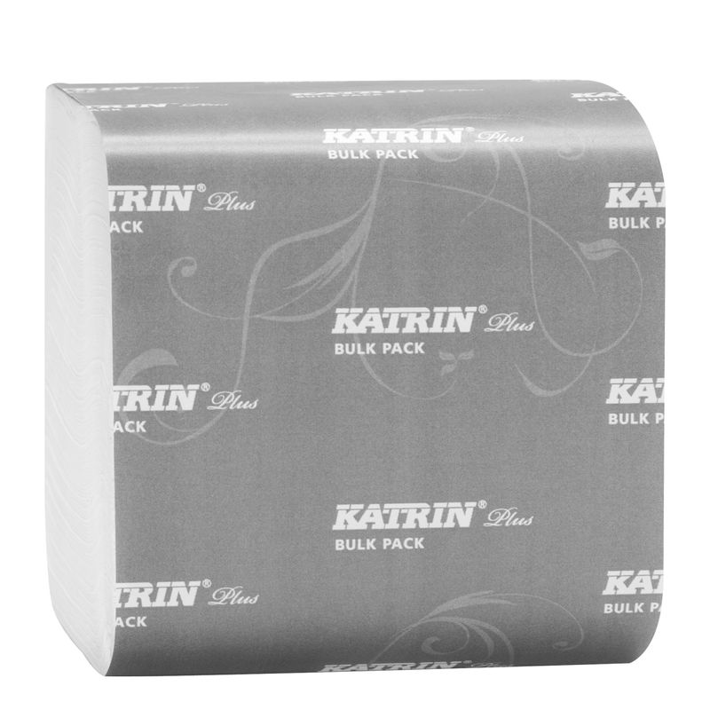 Туалетная бумага листовая 2-слойная 300 листов белая (L = 215 x W = 103) mm, KATRIN Plus Bulk