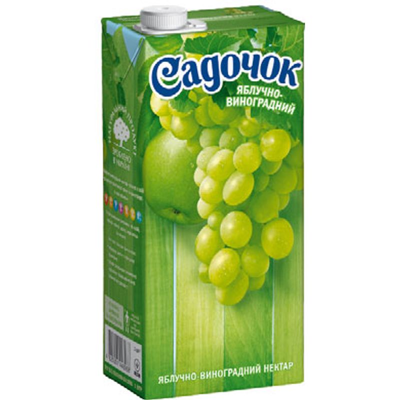 Нектар яблочно-виноградный (белый) Садочок, 1 л