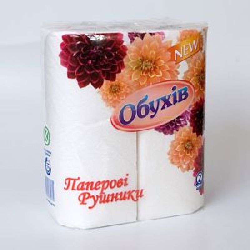 Полотенца бумажные рулонные 2-сл. Обухов (уп. = 2рул)