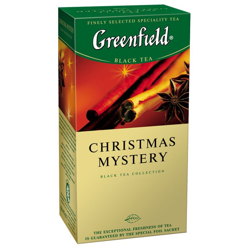 Чай Гринфилд черный Cristmas Mystery, (пакет на нитке) 25х2г цитрус