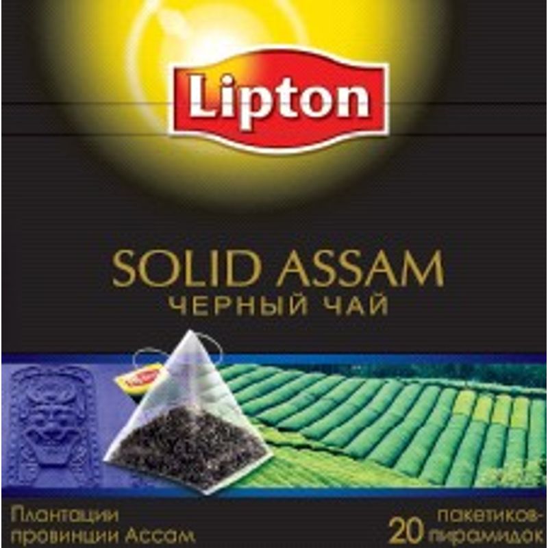 Чай Липтон черный Solid assam, (пакет на нитке) 20х1,5 г