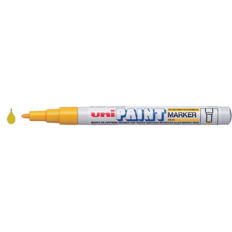 Маркер-краска перманентный на масл. основе технический PAINT 0. 8-1. 2 мм т. желтый
