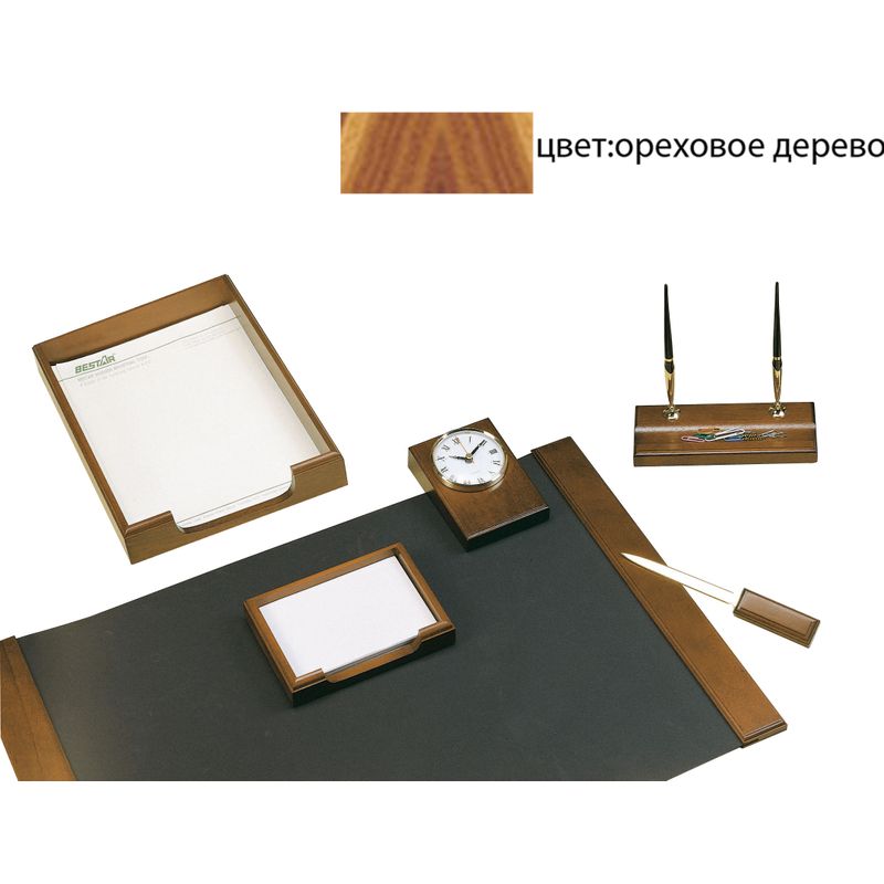 Настольный набор деревянный 6пр. цвет: ореховое дерево