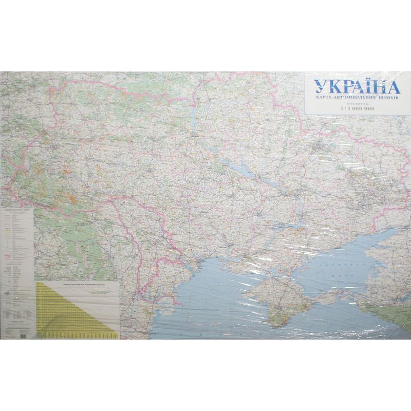 Карта Украины автомобильная 1:1000 000, картон
