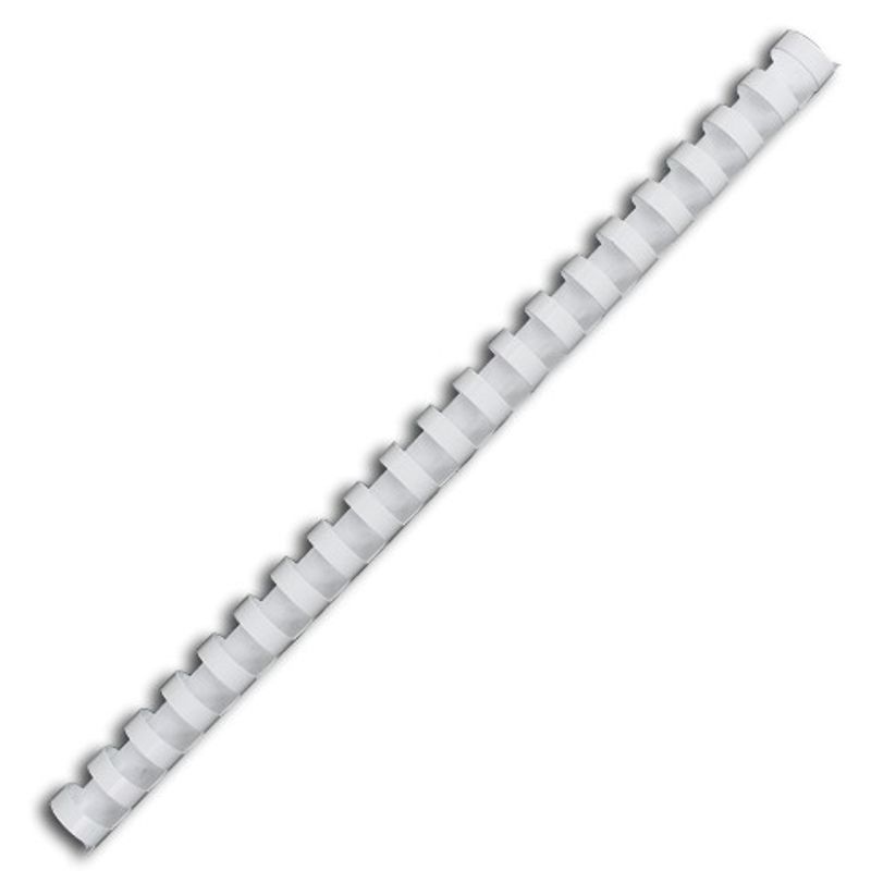 Пружины 19мм (150 л.) A4 белые, пластиковые круглые, уп.=100шт