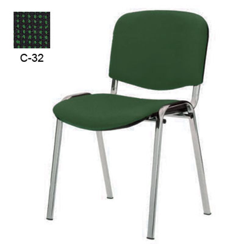 Стул офисный ISO хром (темно зеленый, C 32)