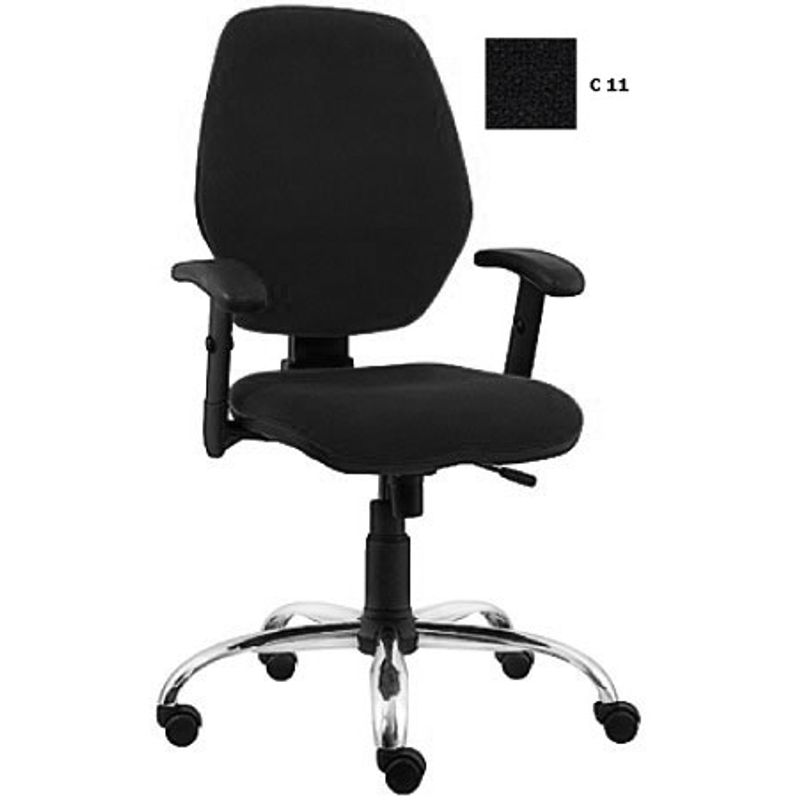 Кресло для персонала MASTER GTR Active-1 с синхромеханизмом hrom (черный, C-11)