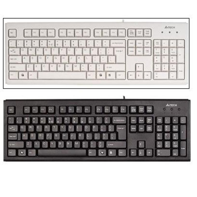 Клавиатура проводная черная/белая A4Tech KB-720 PS/2 Black/White