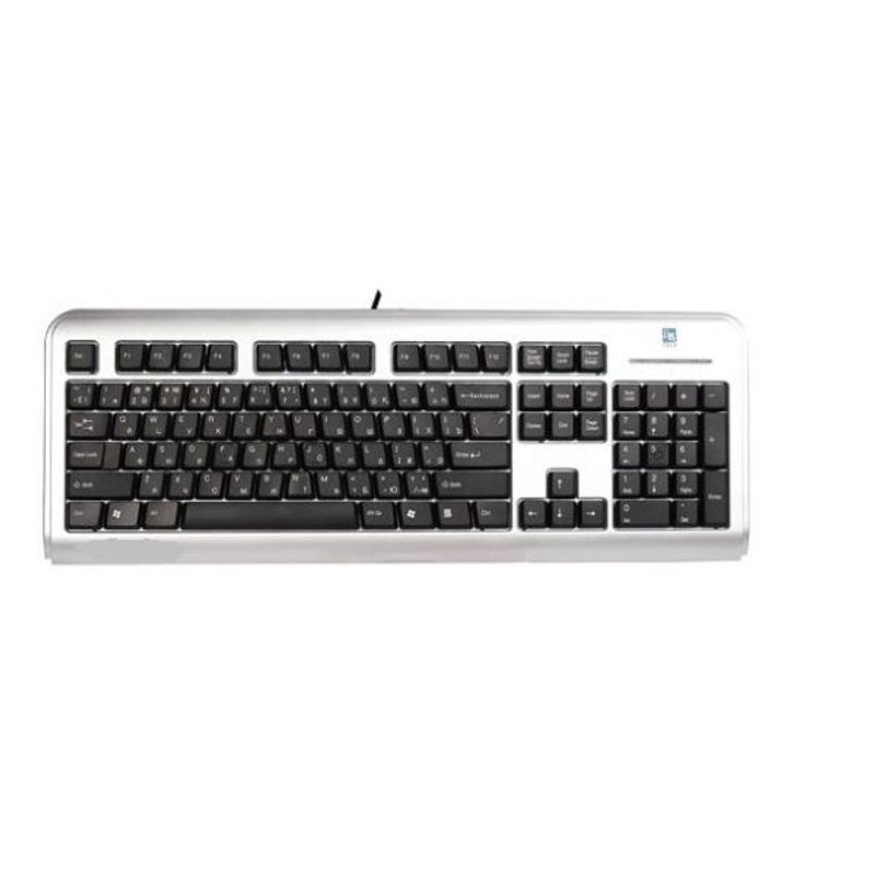 Клавиатура проводная серебристо-черная A4Tech LCD-720 PS/2 Silver/Black