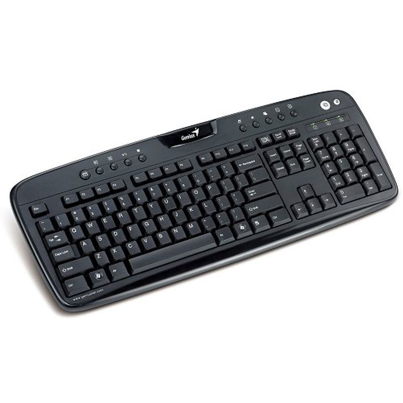 Клавиатура мультимедийная проводная черная Genius KB-220e PS/2 Black Slim CB