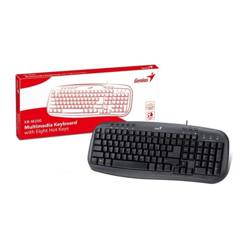 Клавиатура мультимедийная проводная черная Genius M-200 PS/2 Black