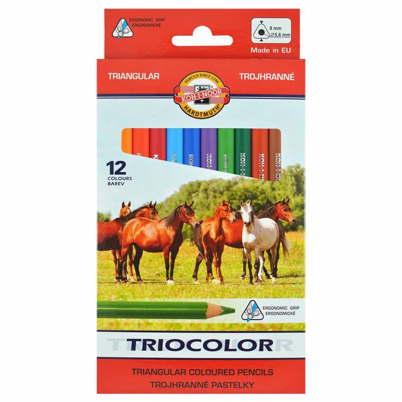 Карандаши цветные набор 12 шт. Triocolor Jumbo Horses