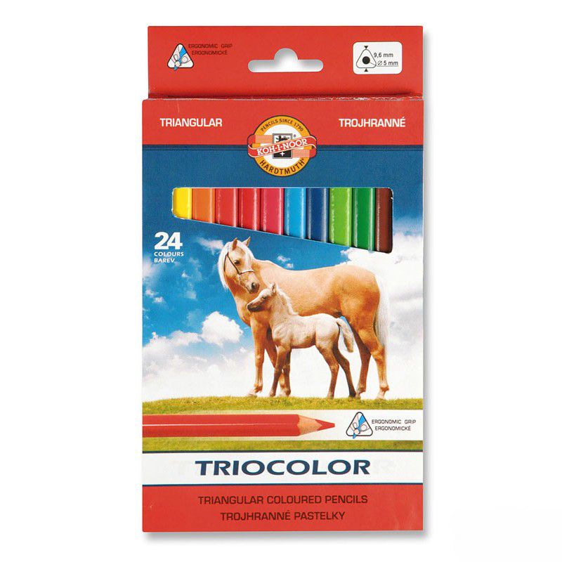 Карандаши цветные набор 24 шт. Triocolor Jumbo Horses