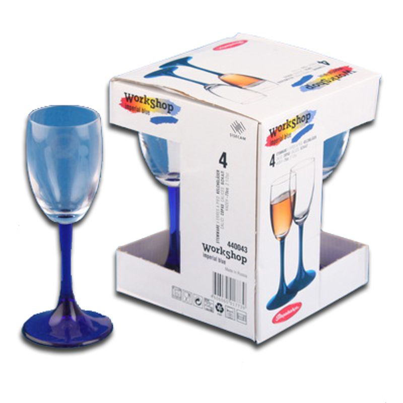 Бокал, стекло, Imperial Blue, для вина, 240 мл, 4 шт. в упаковке