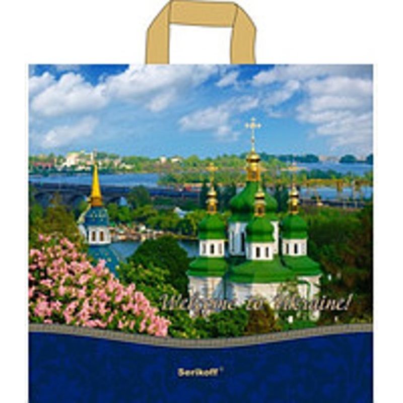 Пакет с ручкой петля 45х43 см (25 шт.) Кие,в